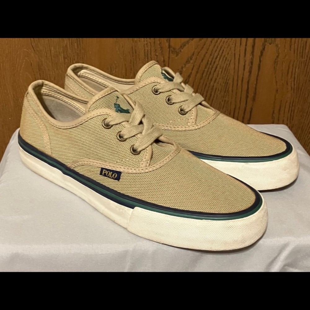 Polo by Ralph Lauren Men's Beige Canvas Sneakers